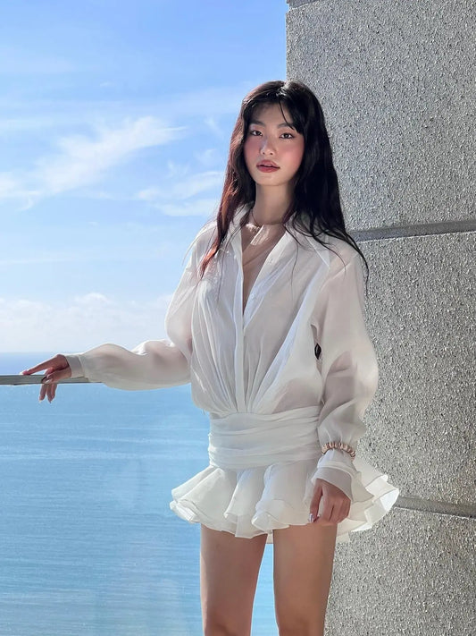 Lotus Leaf Shirt Dress Women - Ricks Fashion
